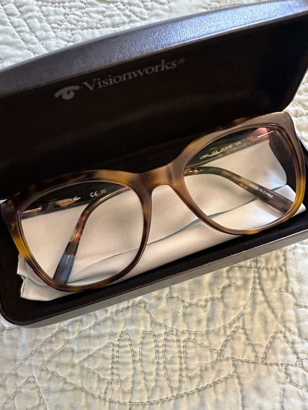 Women’s Eyeglass Frames Lacoste Havana Cat Eye L2884